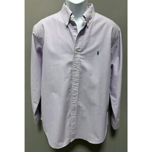POLO Ralph Lauren Classic Fit Oxford men's shirt Purple Gingham Check L Preppy